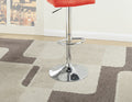 Red Faux Leather Bar Stool Counter Height Chairs Set Of 2 Adjustable Height W Gas Lift Kitchen Island Stools Modern Red Dining Room Contemporary,Modern Bar Stools Tufted Back Metal