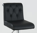 Adjustable Bar Stool Gas Lift Chair Black Faux Leather Tufted Chrome Base Modern Set Of 2 Chairs Dining Kitchen Black Dining Room Contemporary,Modern Bar Stools Tufted Back Metal