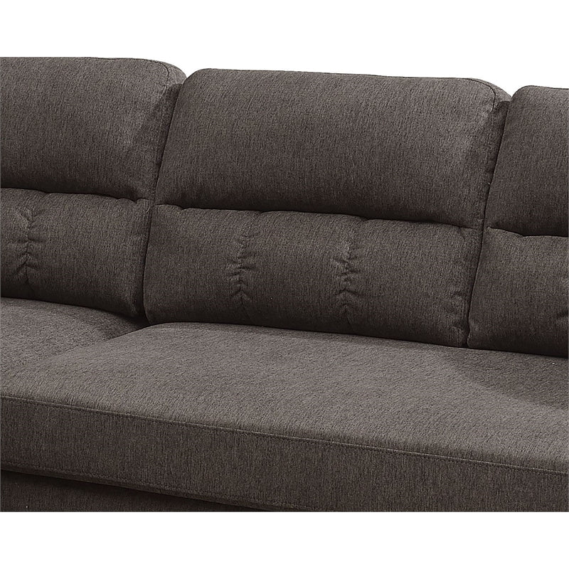 Tan Color Polyfiber Reversible Sectional Sofa Set Chaise Pillows Plush Cushion Couch Nailheads Tan Velvet Wood Primary Living Space Cushion Back Contemporary,Modern L Shaped Rolled Arms Fabric 4 Seat