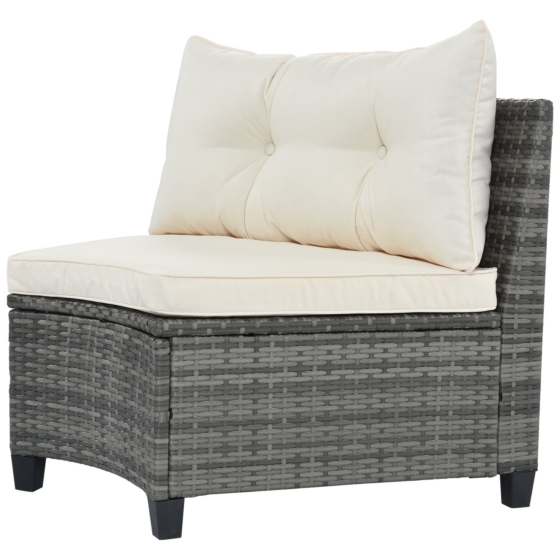 8 Pieces Outdoor Wicker Round Sofa Set, Half Moon Sectional Sets All Weather, Curved Sofa Set With Rectangular Coffee Table, Pe Rattan Water Resistant And Uv Protected, Movable Cushion, Beige Yes Complete Patio Set Beige Garden & Outdoor Wicker