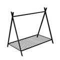 House Bed Tent Bed Frame Twin Size Metal Floor Play House Bed With Slat For Kids Girls Boysno Box Spring Needed Black Black Metal