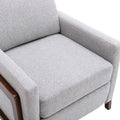 Wood Framed Upholstered Recliner Chair Adjustable Home Theater Seating With Thick Seat Cushion And Backrest Modern Living Room Recliners, Gray Old Sku:Pp289527Aae Gray Linen