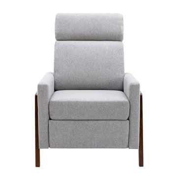 Wood Framed Upholstered Recliner Chair Adjustable Home Theater Seating With Thick Seat Cushion And Backrest Modern Living Room Recliners, Gray Old Sku:Pp289527Aae Gray Linen