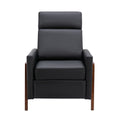 Set Of Two Wood Framed Pu Leather Recliner Chair Adjustable Home Theater Seating With Thick Seat Cushion And Backrest Modern Living Room Recliners, Black Black Pu Pu
