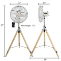 Simple Deluxe Retro Tripod Fan, Home Air Circulation Nostalgic Vertical Fan, 3 Speeds, Adjustable Height, Silver 16 Inch, 16 Inch Silver Metal