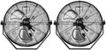 Simple Deluxe 20 Inch High Velocity 3 Speed, Black Wall Mount Fan, 2 Pack Black Metal