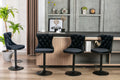 Swivel Velvet Barstools Adjusatble Seat Height From 25 33 Inch,17.7 Inch Base, Modern Upholstered Bar Stools With Backs Comfortable Tufted For Home Pub And Kitchen Island,Black,Set Of 2 Black Dining Room American Design Foam Velvet