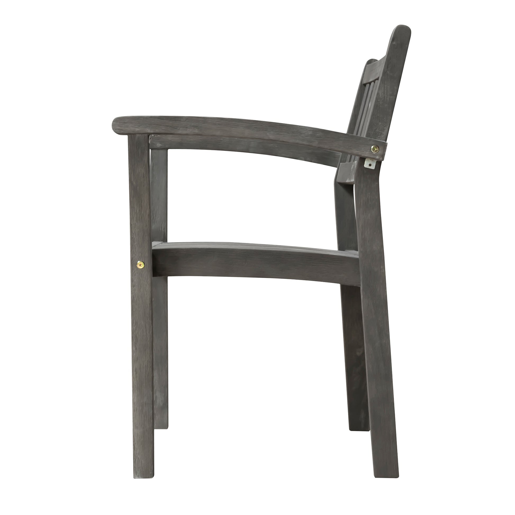 Renaissance Outdoor Patio Hand Scraped Wood Stacking Armchair Set Of 2 Teak Solid Wood