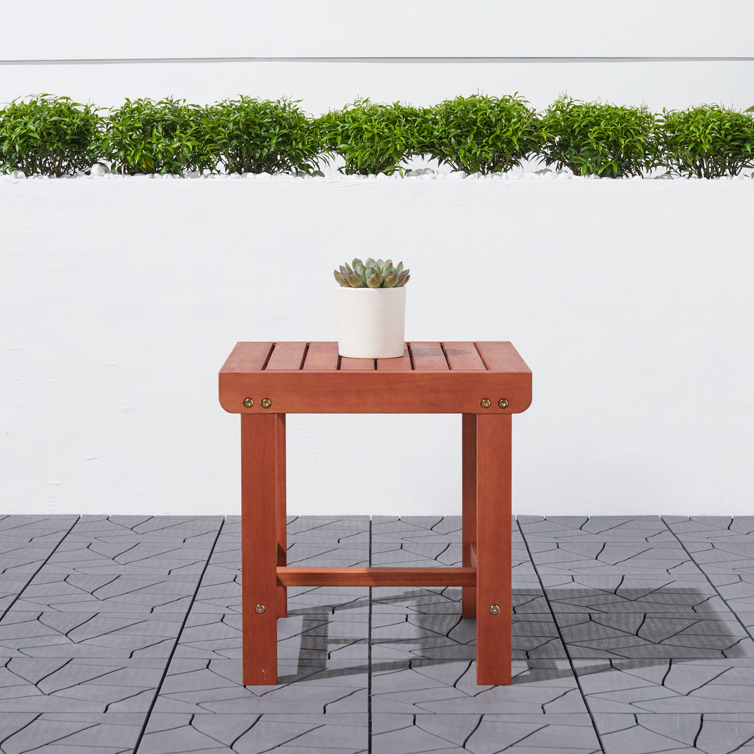 Malibu Outdoor Patio Wood Side Table Teak Solid Wood