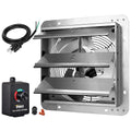 Ipower Hifanxexhaust12Ctb 12 Inch Variable Shutter Exhaust Fan With Speed Controller And Power Cord Kit, 1620Rpm, 940 Cfm, Silver Silver Aluminium