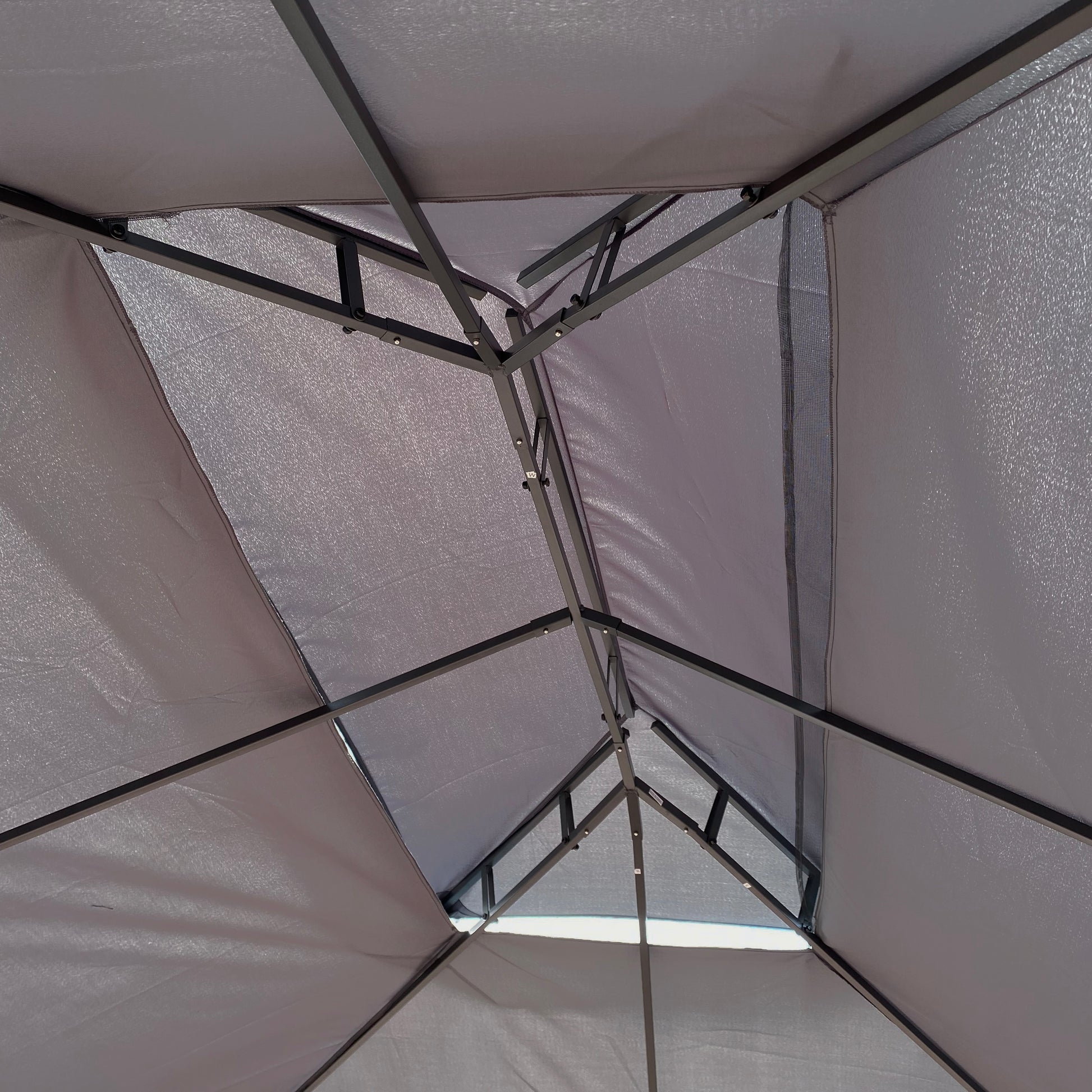 13X10 Outdoor Patio Gazebo Canopy Tent With Ventilated Double Roof And Mosquito Net Detachable Mesh Screen On All Sides ,Suitable For Lawn, Garden, Backyard And Deck,Gray Top Gray Metal