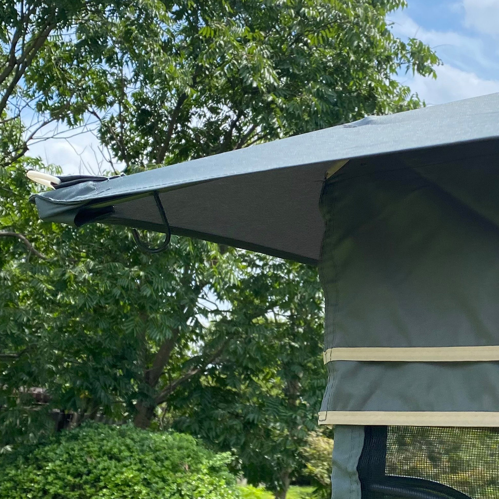 13X10 Outdoor Patio Gazebo Canopy Tent With Ventilated Double Roof And Mosquito Net Detachable Mesh Screen On All Sides ,Suitable For Lawn, Garden, Backyard And Deck,Gray Top Gray Metal