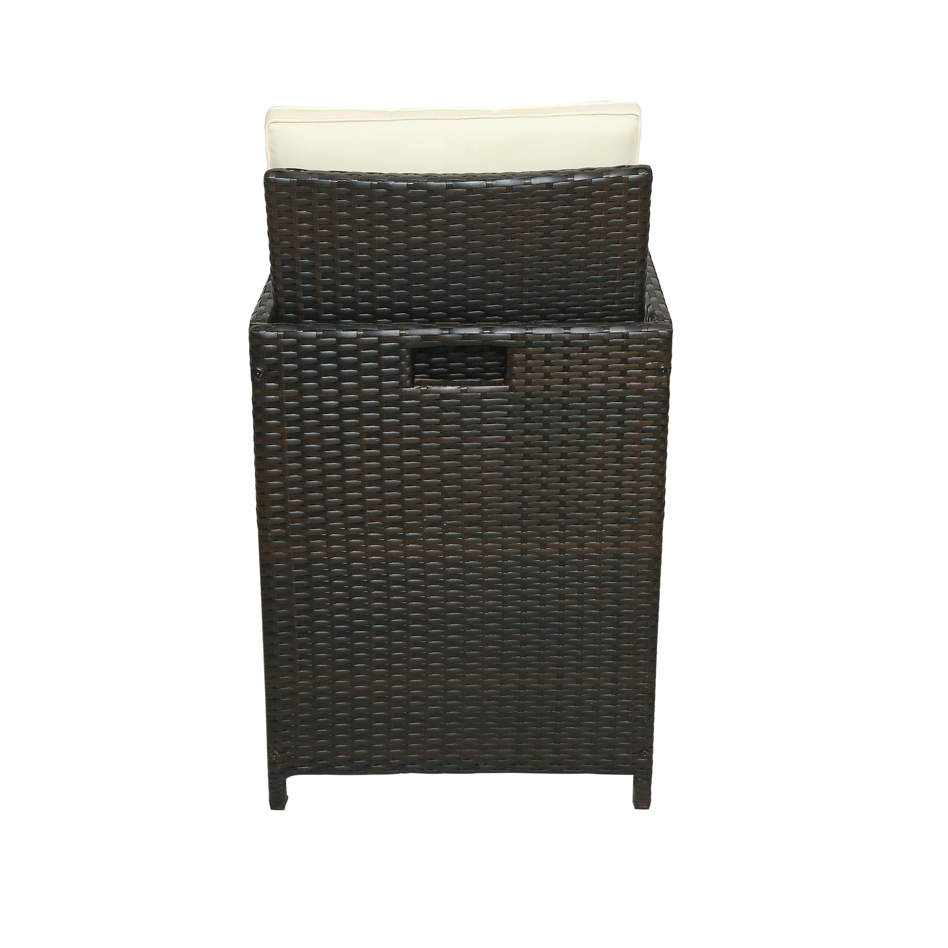 11 Piece Patio All Weather Pe Wicker Dining Table Set With Wood Tabletop For 10, Brown Rattan Beige Cushion Yes Complete Patio Set Brown Water Resistant Frame Water Resistant Cushion Garden & Outdoor Casual Complete Patio Sets Foam Rattan