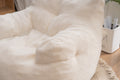 010 Soft Teddy Fabric Tufted Foam Bean Bag Chair With Teddy Fabric Ivory White Ivory Primary Living Space Soft Modern Foam Teddy