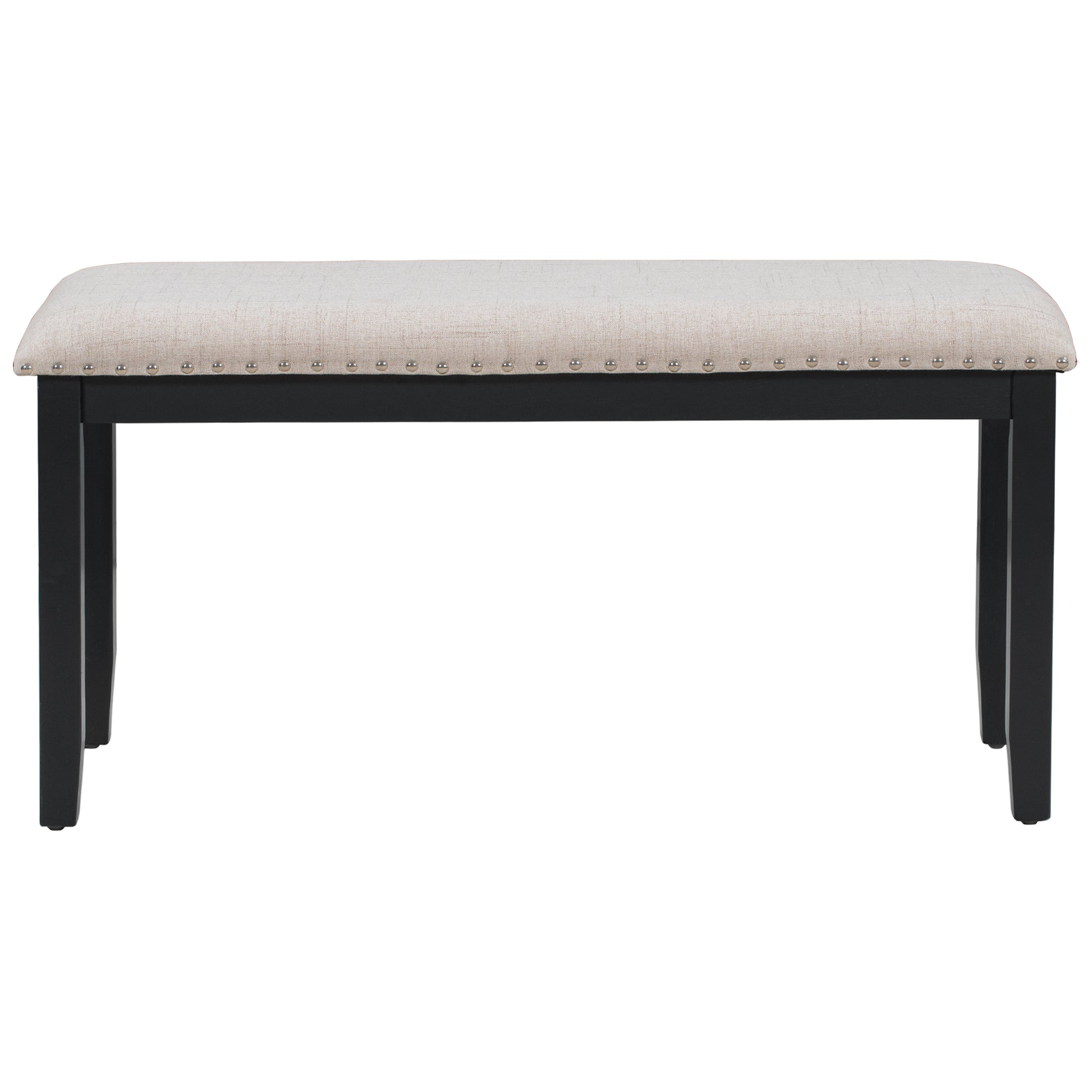 Modern Style 6 Piece Dining Table With 4 Chairs & 1 Bench, Table With Marbled Veneers Tabletop And V Shaped Table Legs White White Solid Wood