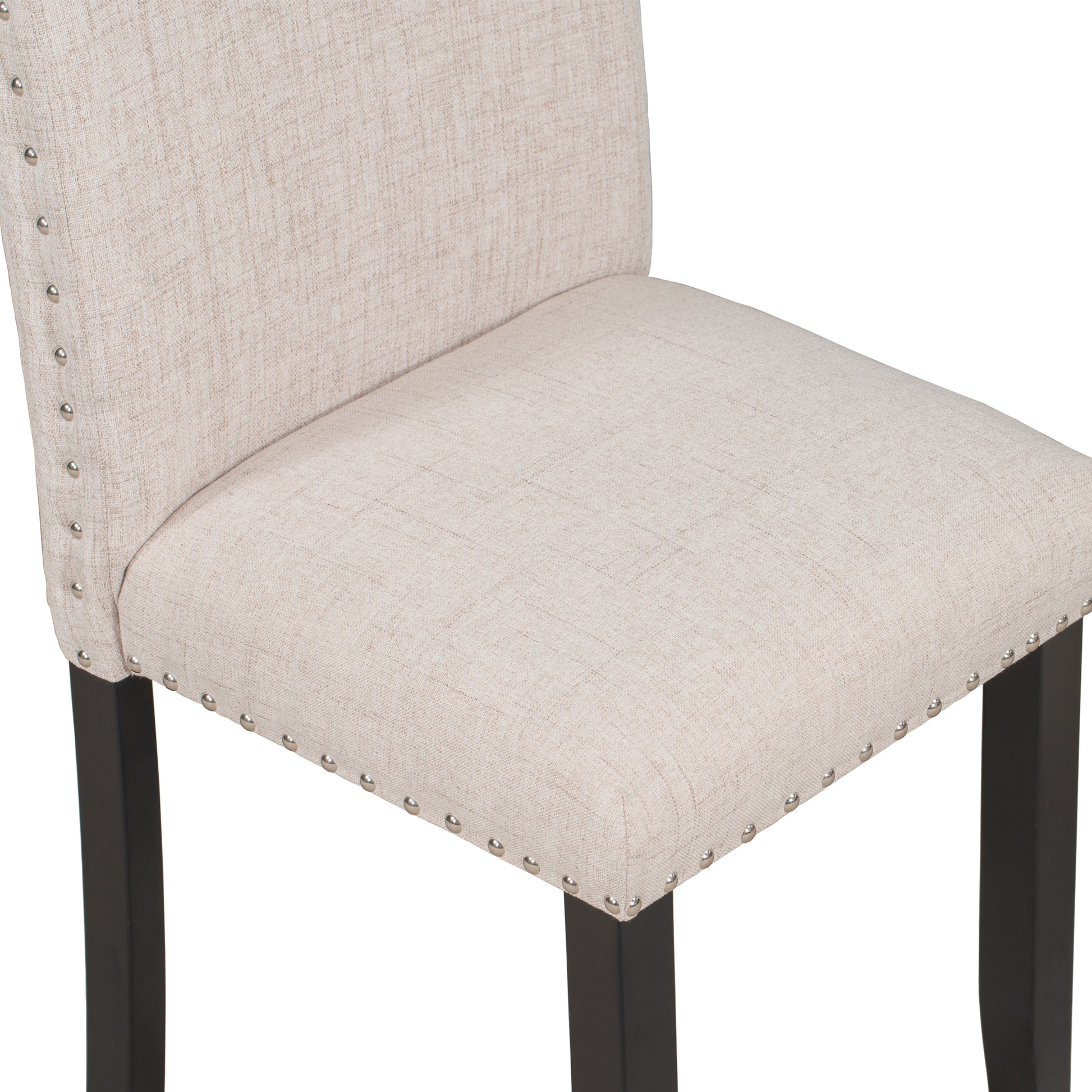 Modern Style 6 Piece Dining Table With 4 Chairs & 1 Bench, Table With Marbled Veneers Tabletop And V Shaped Table Legs White White Solid Wood