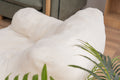 010 Soft Teddy Fabric Tufted Foam Bean Bag Chair With Teddy Fabric Ivory White Ivory Primary Living Space Soft Modern Foam Teddy