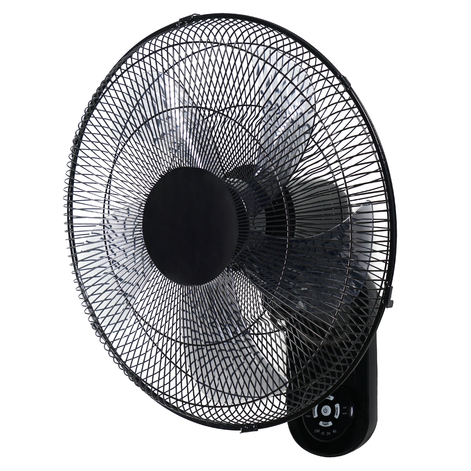 Simple Deluxe 18 Blade Wall Mount Fan, 5 Blades Adjustable 3 Speed Wall Mount Fan For Indoor, Home, Office And College Dorm Use, 90 Degree Horizontal Oscillating, 4 Hours Timer, Black, 1 Pack Black