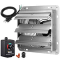 Ipower 7 Inch Shutter Exhaust Fan Aluminum With Speed Controller And Power Cord Kit ,High Speed, 1680 Rpm, 760 Cfm, Silver Silver Aluminium