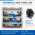 Ipower 7 Inch Shutter Exhaust Fan Aluminum With Speed Controller And Power Cord Kit ,High Speed, 1680 Rpm, 760 Cfm, Silver Silver Aluminium