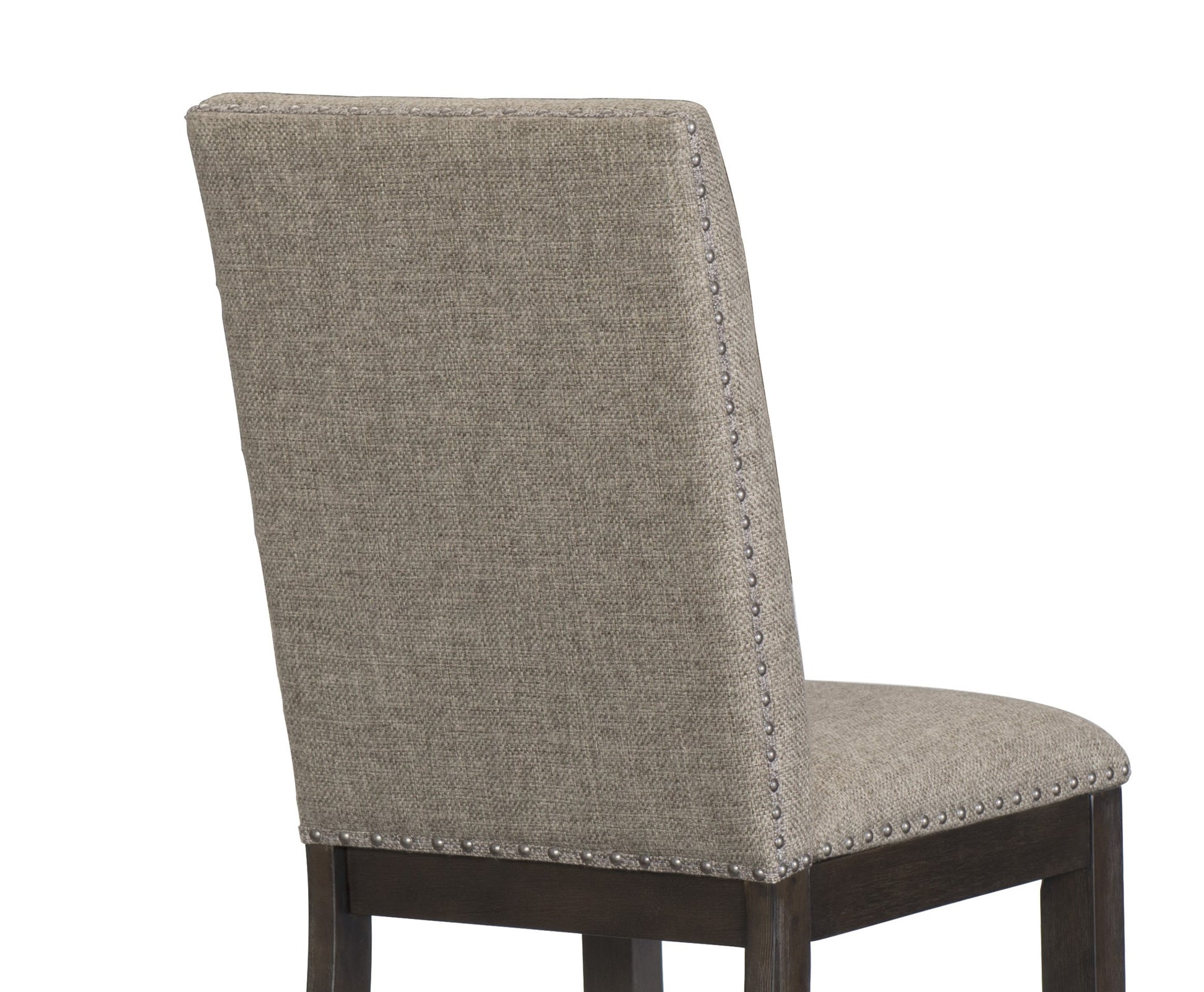 Rustic Brown Finish Set Of 2 Chair Oak Veneer Fabric Upholstered Back And Seat Brown Dining Room Side Chair Wood