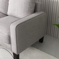 Modern Living Room Furniture Loveseat In Light Grey Fabric Light Grey Foam Fabric