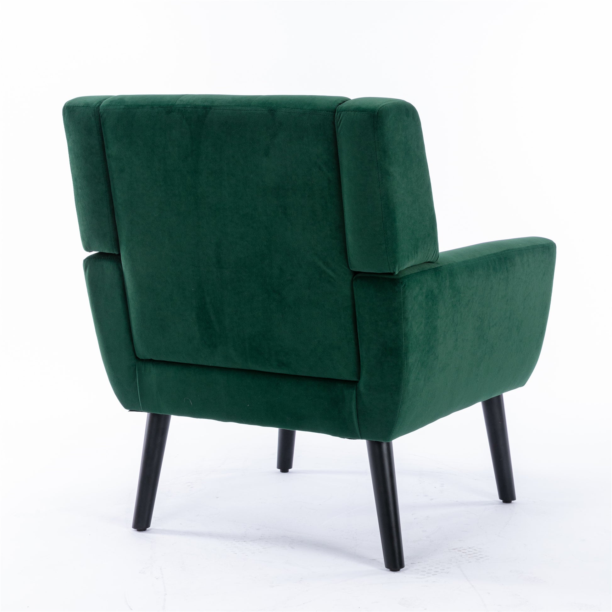 Modern Soft Velvet Material Ergonomics Accent Chair Living Room Chair Bedroom Chair Home Chair With Black Legs For Indoor Home Retro Green Foam Upholstered