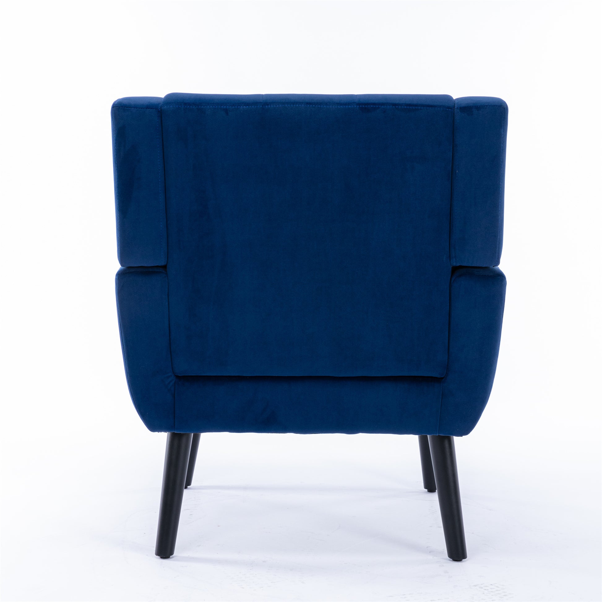 Modern Soft Velvet Material Ergonomics Accent Chair Living Room Chair Bedroom Chair Home Chair With Black Legs For Indoor Home Blue Foam Upholstered