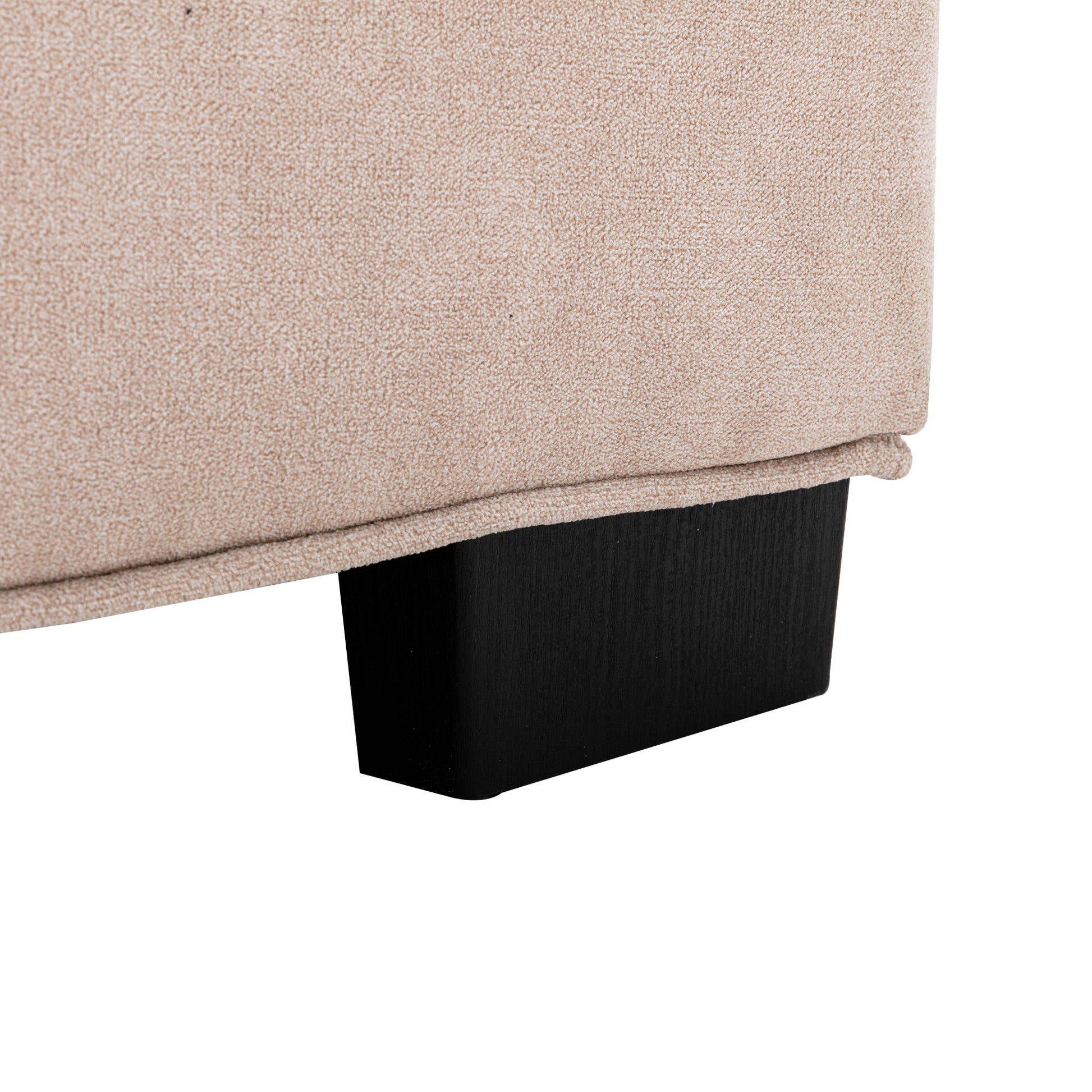 Coolmore Modern Upholstered Chair Leisure Sofa Lazy Sofa Plastic Legs And Pillow Removable Armless Accent Chair For Living Room,Bedroom,Office Beige Linen Beige Foam Linen