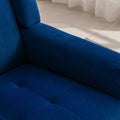 Modern Soft Velvet Material Ergonomics Accent Chair Living Room Chair Bedroom Chair Home Chair With Black Legs For Indoor Home Blue Foam Upholstered