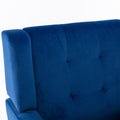 Modern Soft Velvet Material Ergonomics Accent Chair Living Room Chair Bedroom Chair Home Chair With Black Legs For Indoor Home Blue Foam Upholstered