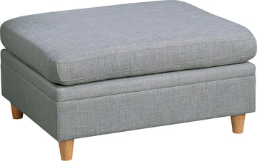 Living Room Furniture Ottoman Light Grey Dorris Fabric 1Pc Cushion Ottomans Wooden Legs Light Grey Primary Living Space Grey Modern,Transitional Rectangle Fabric