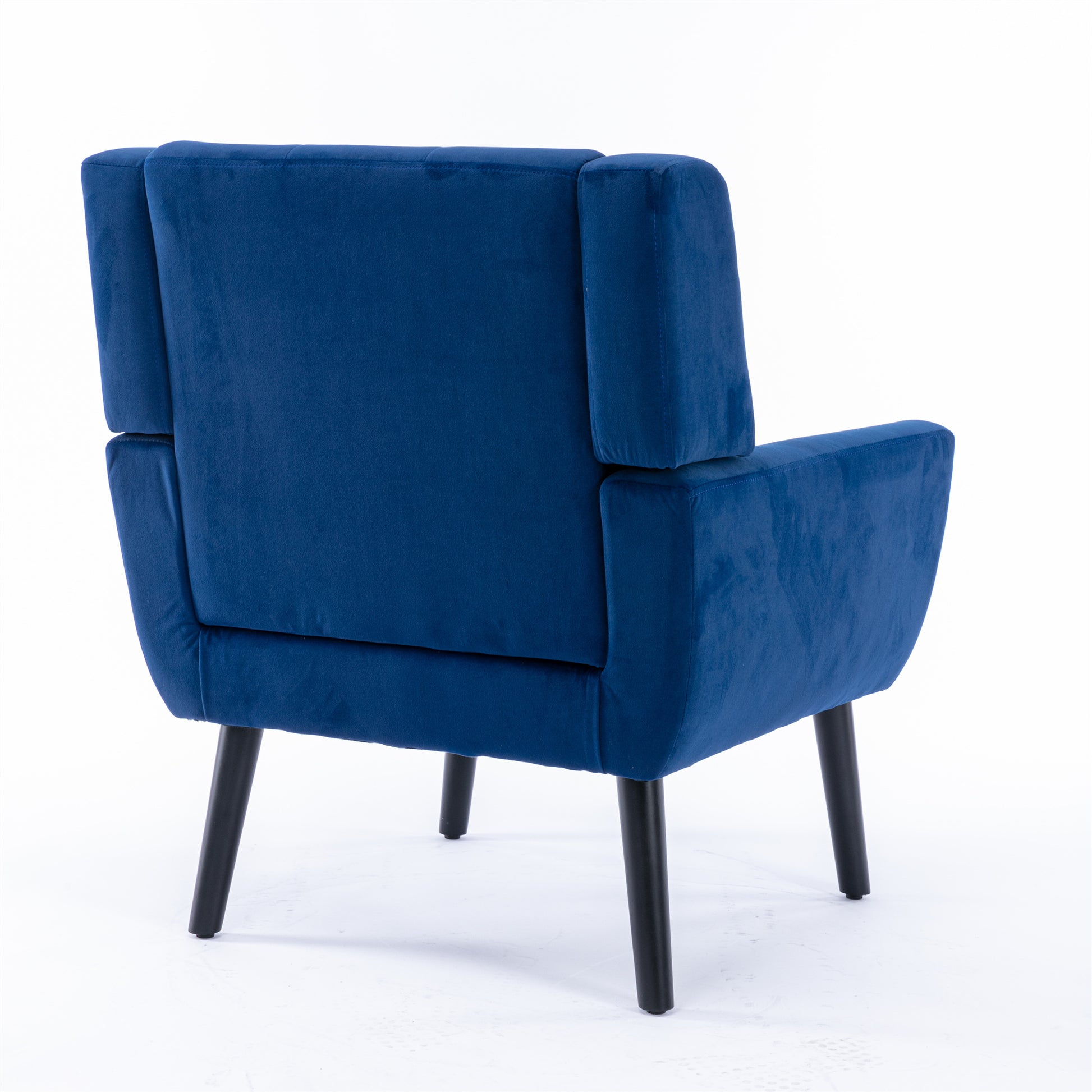 Modern Soft Velvet Material Ergonomics Accent Chair Living Room Chair Bedroom Chair Home Chair With Black Legs For Indoor Home Blue Foam Upholstered