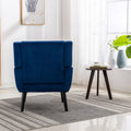 Modern Soft Velvet Material Ergonomics Accent Chair Living Room Chair Bedroom Chair Home Chair With Black Legs For Indoor Home Blue Foam Upholstered