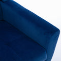 Modern Soft Velvet Material Ergonomics Accent Chair Living Room Chair Bedroom Chair Home Chair With Black Legs For Indoor Home Blue Foam Upholstered