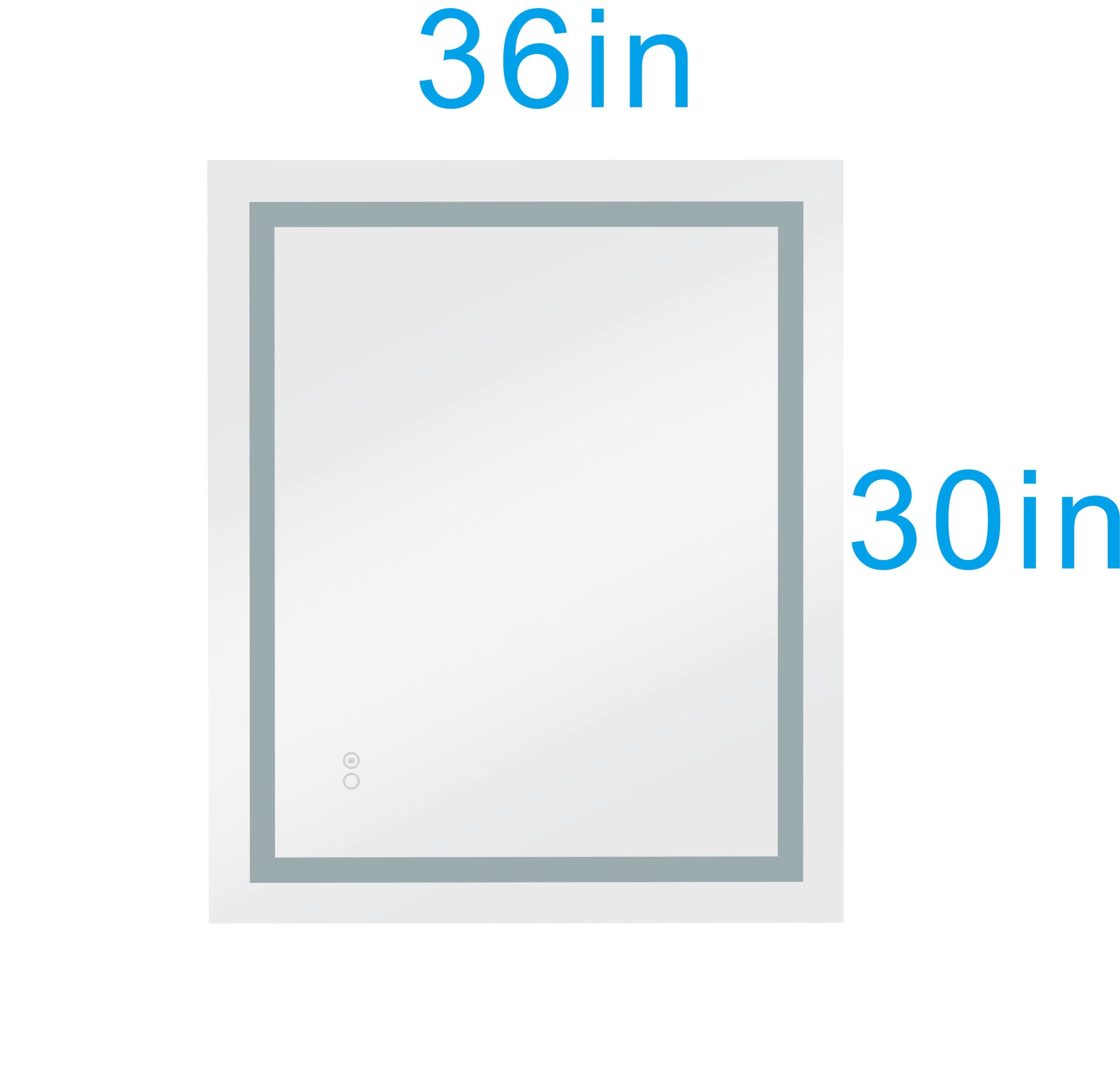 36*30In Led Mirror For Bathroom With Lights,Dimmable,Anti Fog,Lighted Bathroom Mirror With Smart Touch Button,Memory Function Horizontal Vertical White Aluminum