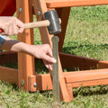 Wooden Swing Set With Slide, Outdoor Playset Backyard Activity Playground Climb Swing Outdoor Play Structure For Toddlers, Ready To Assemble Wooden Swing N Slide Set Kids Climbers Natural Solid Wood