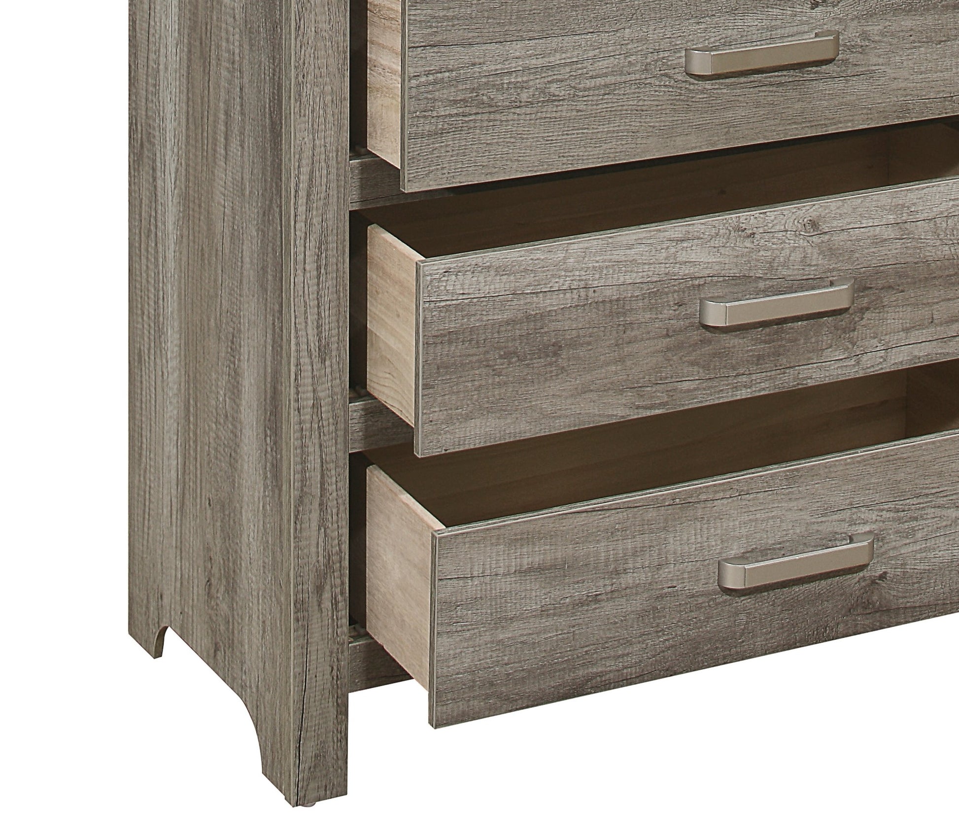 Transitional Aesthetic Weathered Gray Finish Chest With Drawers Storage Wood Veneer Rusticated Style Bedroom Furniture Gray Bedroom Wood