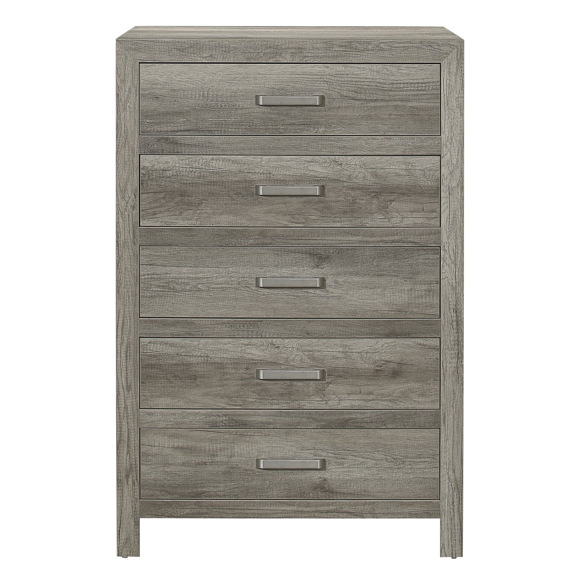 Transitional Aesthetic Weathered Gray Finish Chest With Drawers Storage Wood Veneer Rusticated Style Bedroom Furniture Gray Bedroom Wood