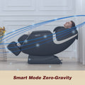 Bosscare Massage Chair Recliner With Zero Gravity Airbag Massage Bluetooth Speaker Foot Roller Black Black Leather Leather