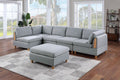 Living Room Furniture Ottoman Light Grey Dorris Fabric 1Pc Cushion Ottomans Wooden Legs Light Grey Primary Living Space Grey Modern,Transitional Rectangle Fabric