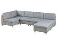 Living Room Furniture Ottoman Light Grey Dorris Fabric 1Pc Cushion Ottomans Wooden Legs Light Grey Primary Living Space Grey Modern,Transitional Rectangle Fabric
