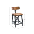 Counter Stool With Back Amber Wood