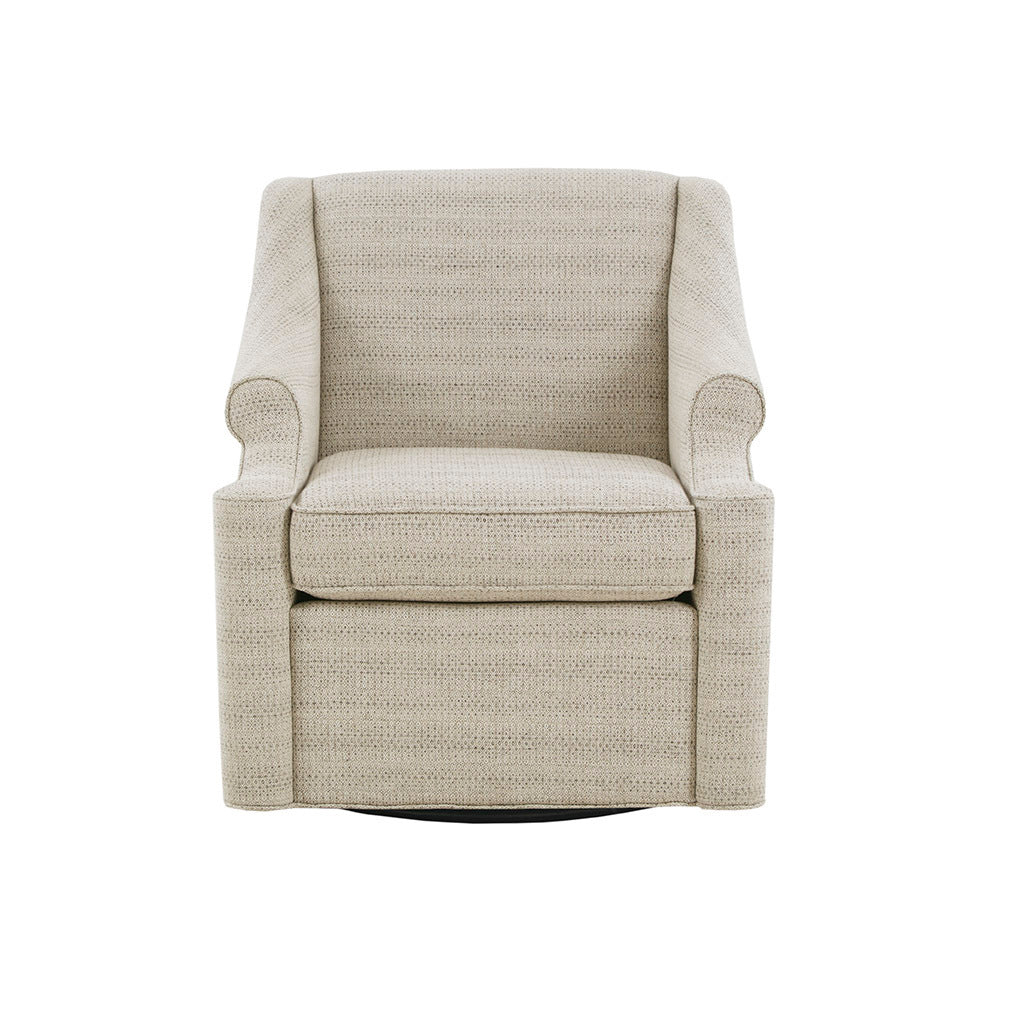 Justin Swivel Glider Chair Tan Solid Wood