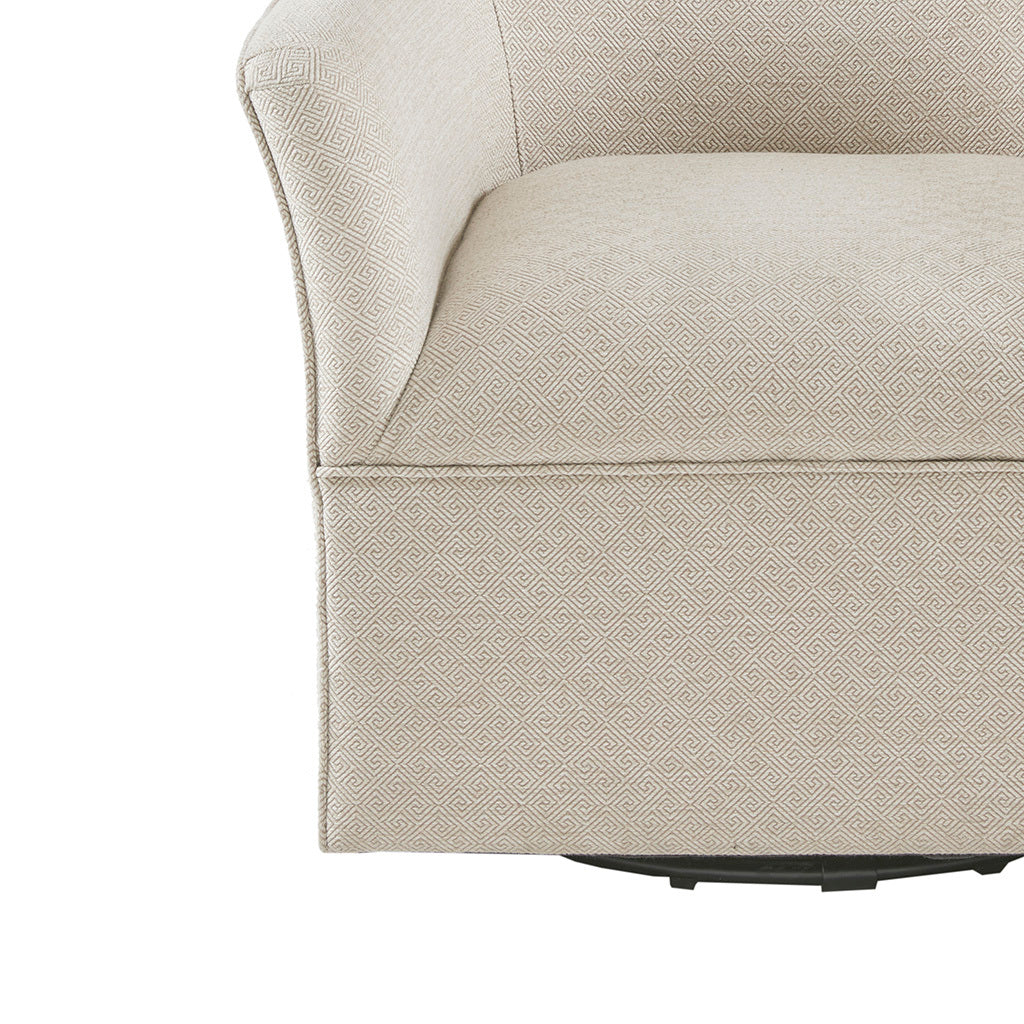Augustine Swivel Glider Chair Cream Solid Wood