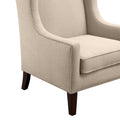 Barton Wing Chair Beige Solid Wood