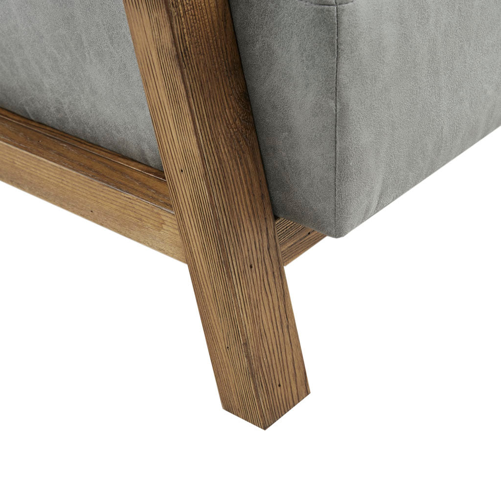 Low Profile Accent Chair Grey Polyester