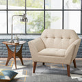 Lounge Chair Beige Polyester