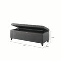 Tufted Top Soft Close Storage Bench Charcoal Polyester