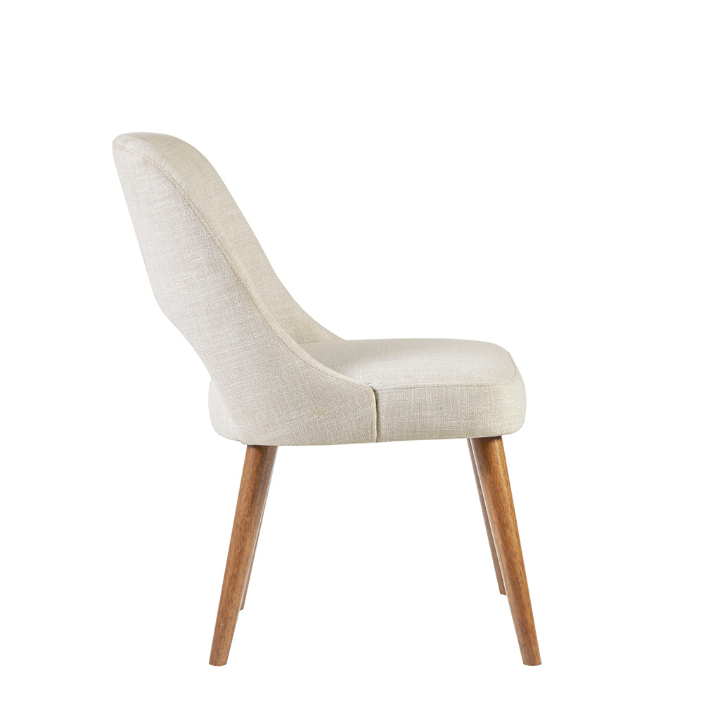 Dining Side Chair Set Of 2 Cream Polyester